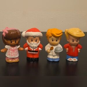 Little People Slim Figure - Santa Chef Mia Pink Bunny Shirt Eddie Boy Red Shirt